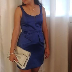 Blue peplum dress